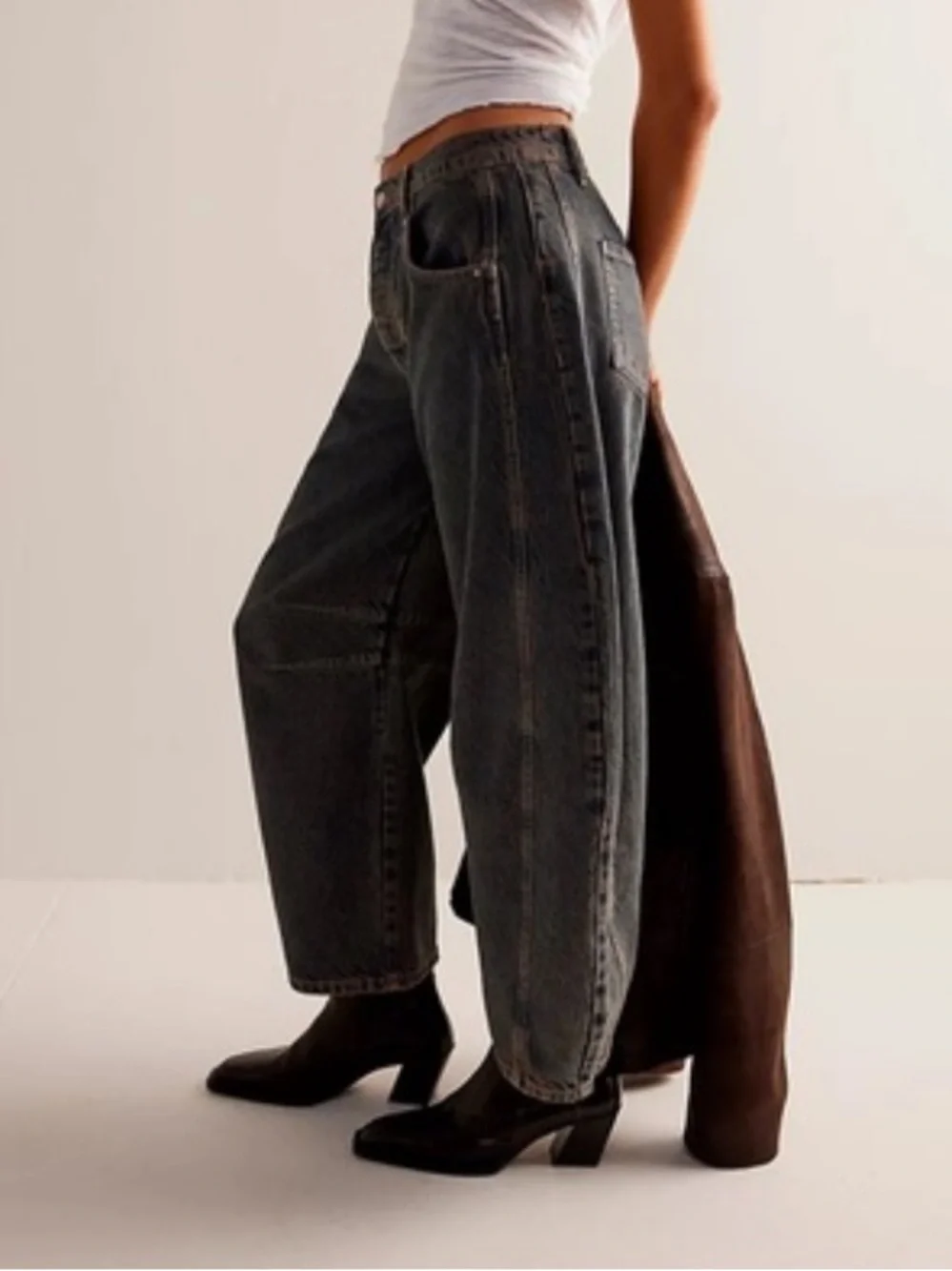 Free People We The Free Good Luck Mid-Rise Barrel Jeans